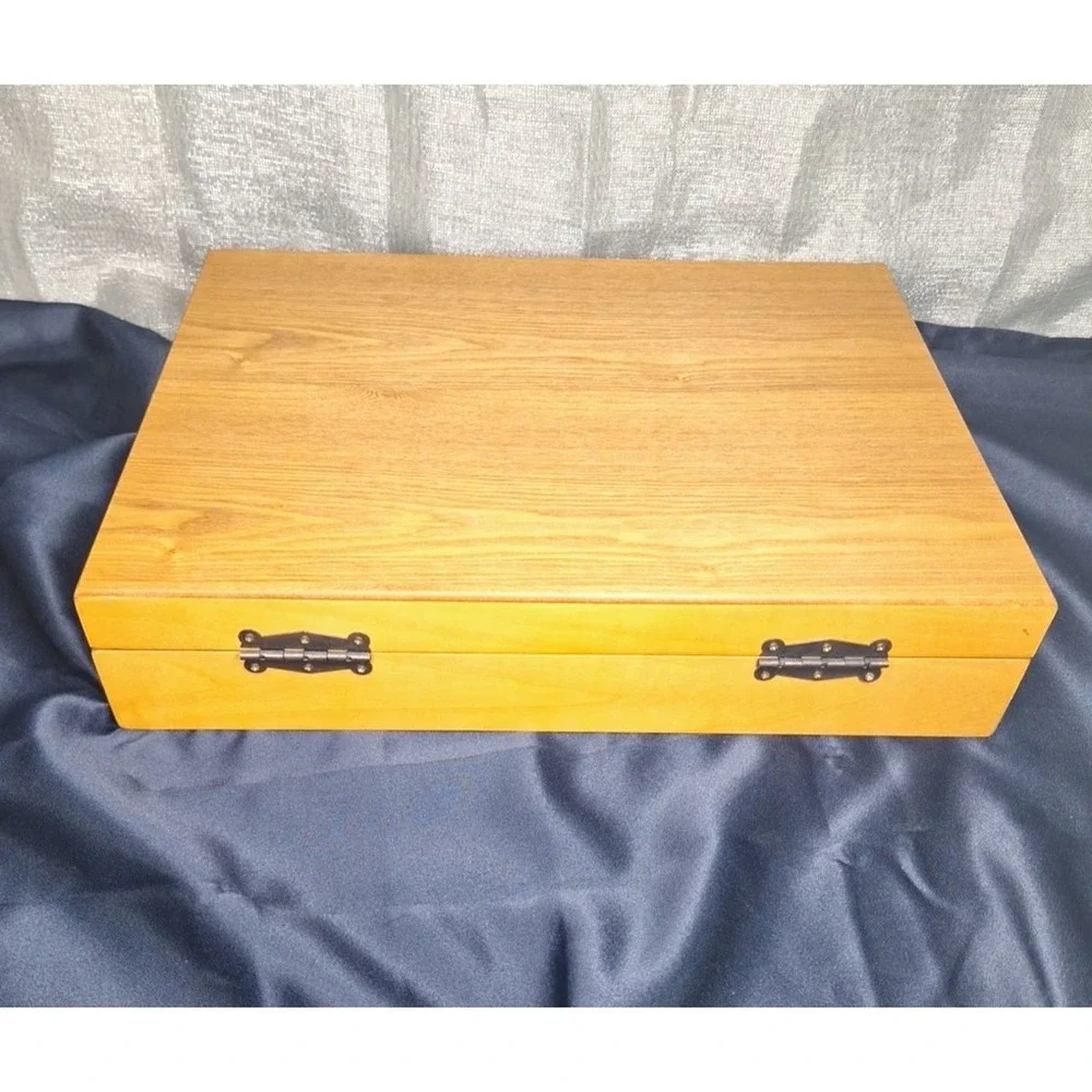 Holmes & Danish Princess Silverplate Flatware in Case 50‎ Pieces Wood Box